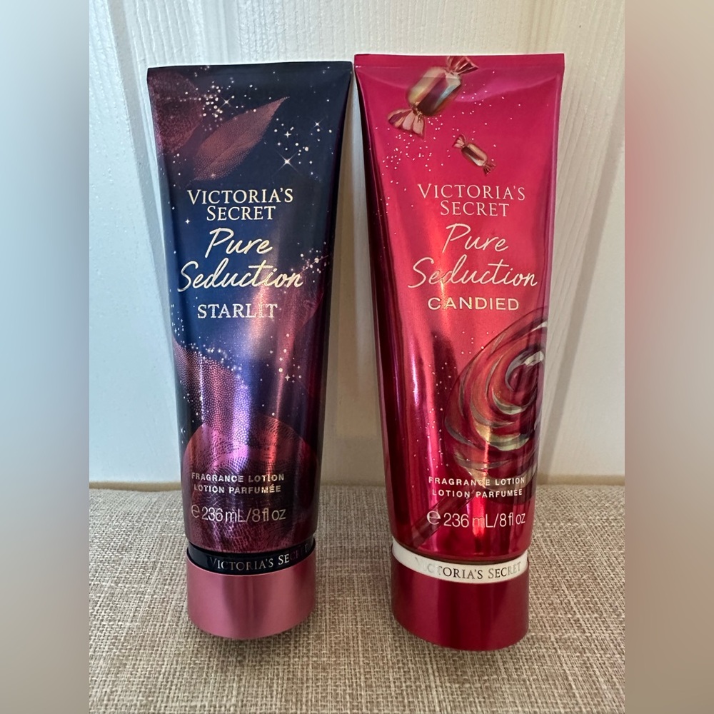 NWT Victoria's Secret Pure Seduction Starlit and Candied Fragrance Lotion Duo